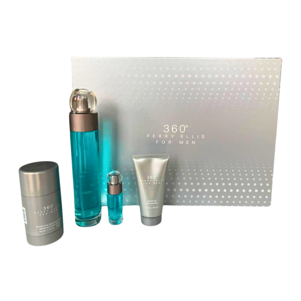 SET PERRY ELLIS 360 FOR MEN EDT 100ML, EDT 7.5ML, SHOWER GEL 90ML, DEODORANT 78G (H)