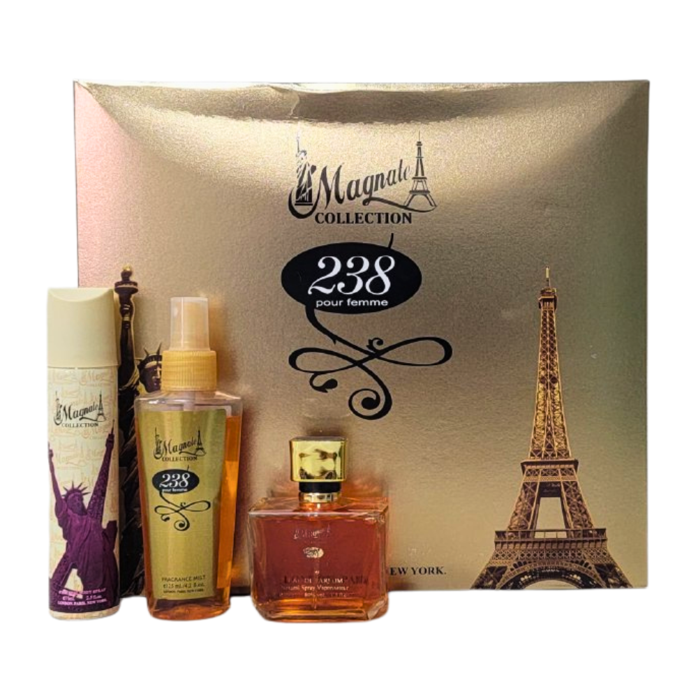 SET MAGNATE COLLECTION 238 POUR FEMME EDT 100ML, BODY SPRAY 75ML, BODY MIST 125ML (M)