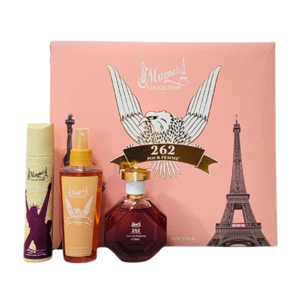 SET MAGNATE COLLECTION 262 POUR FEMME EDT 100ML, BODY SPRAY 75ML, BODY MIST 125ML (M)