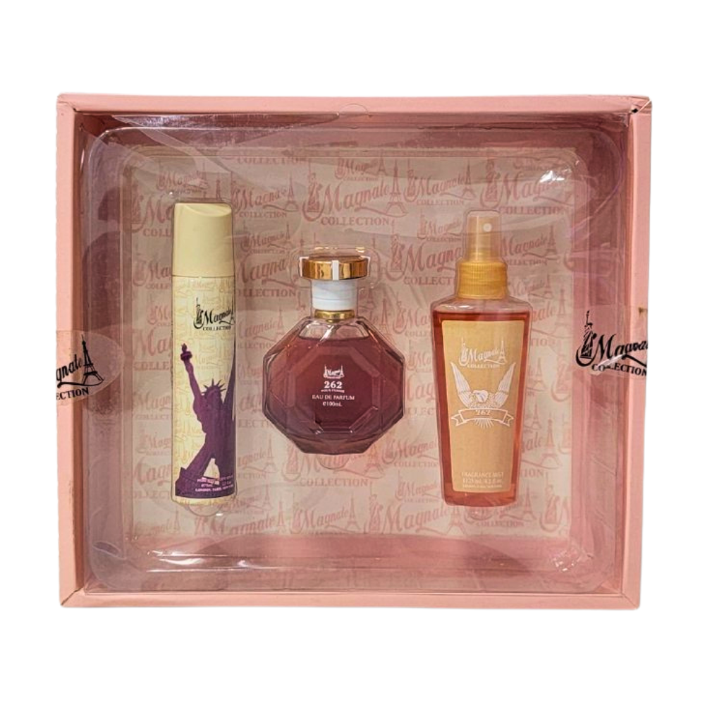 SET MAGNATE COLLECTION 262 POUR FEMME EDT 100ML, BODY SPRAY 75ML, BODY MIST 125ML (M)