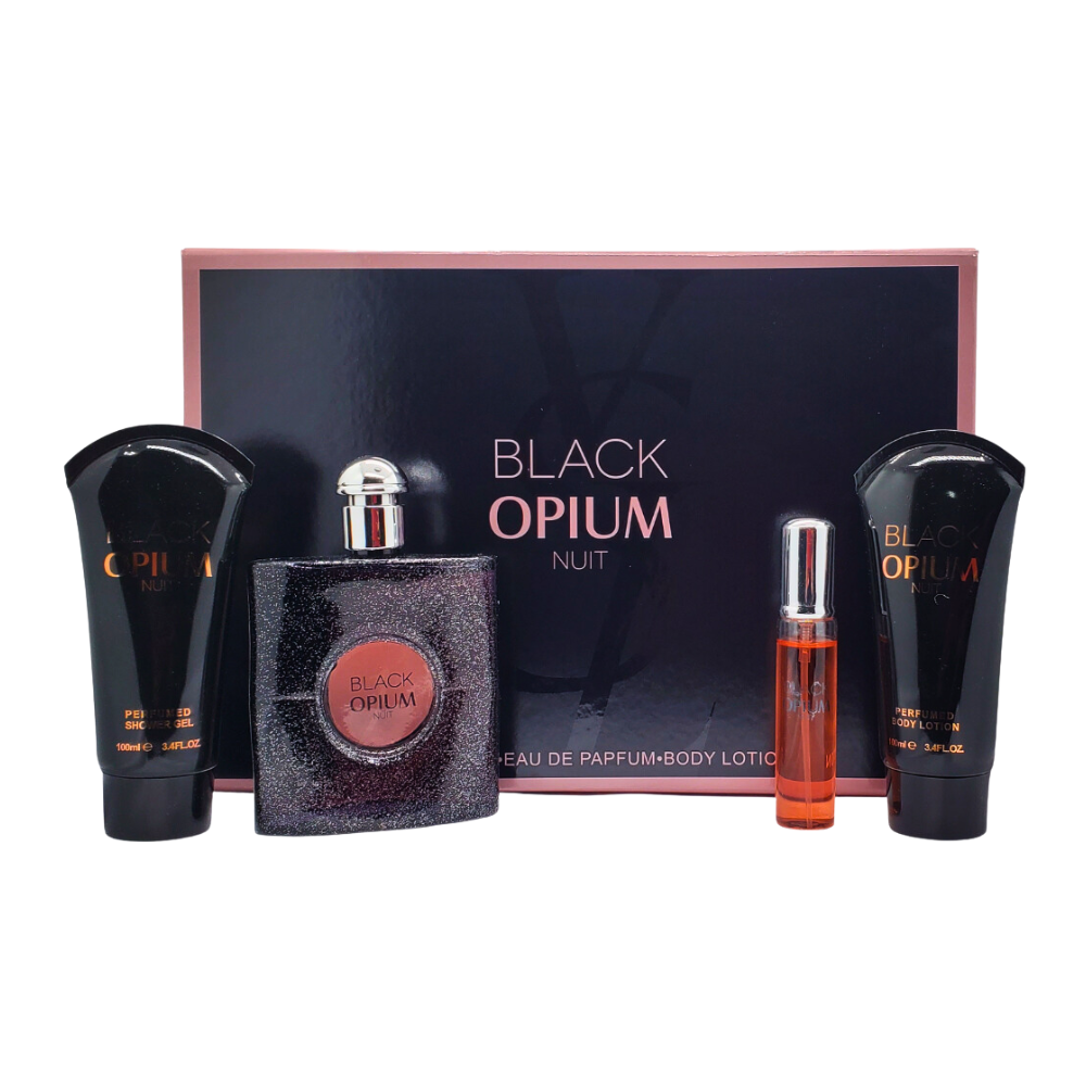 SET BLACK OPIUM EDP 85ML, EDP 20ML, BODY LOTION 100ML, SHOWER GEL 100ML (M)