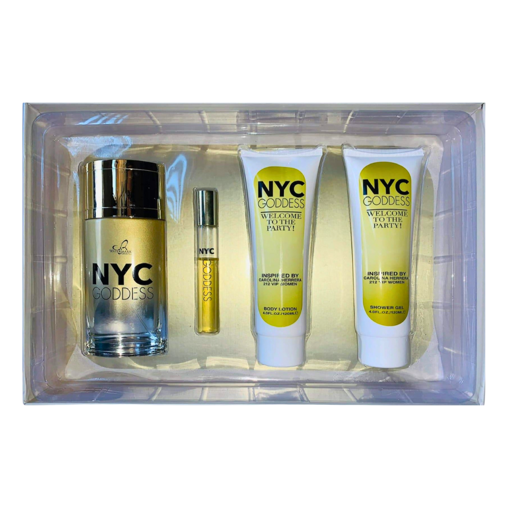 SET NYC GOODESS EDP 100ML, EDP 15ML, SHOWER GEL 120ML, BODY LOTION 120ML (M)