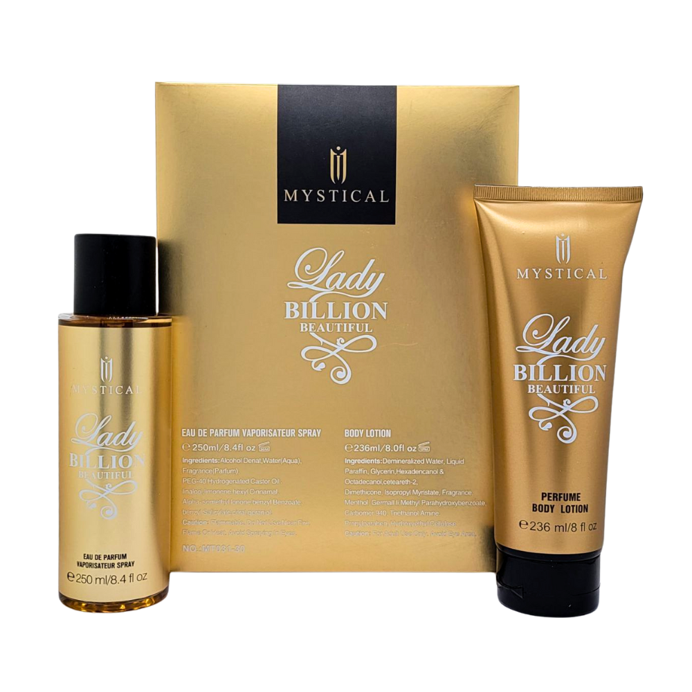 SET MYSTICAL LADY BILLION BEAUTIFUL SPLASH 250ML, BODY LOTION 236ML (M)