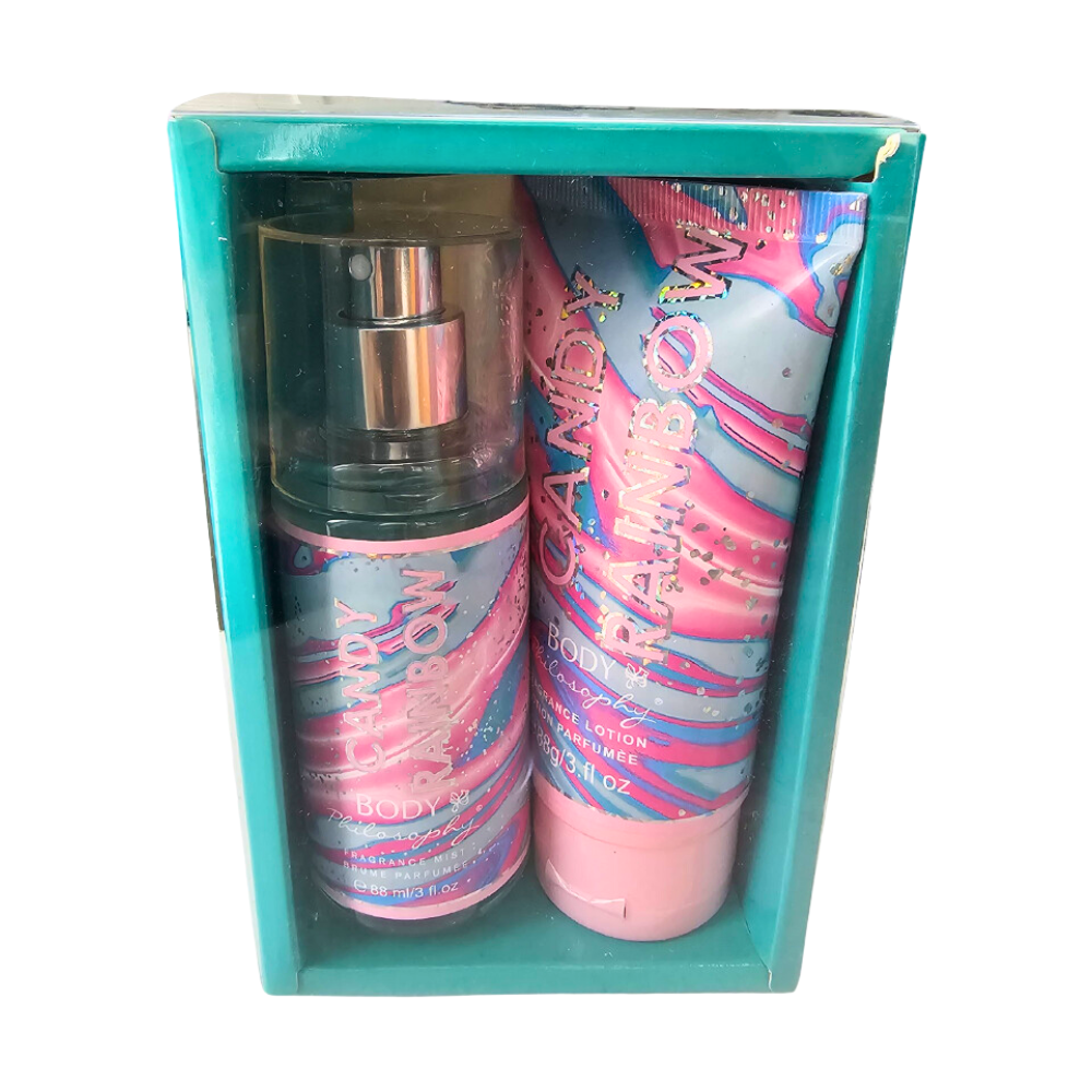 SET BODY PHILOSOPHY CANDY RAINBOW SPLASH 88ML, BODY LOTION 88ML (M)