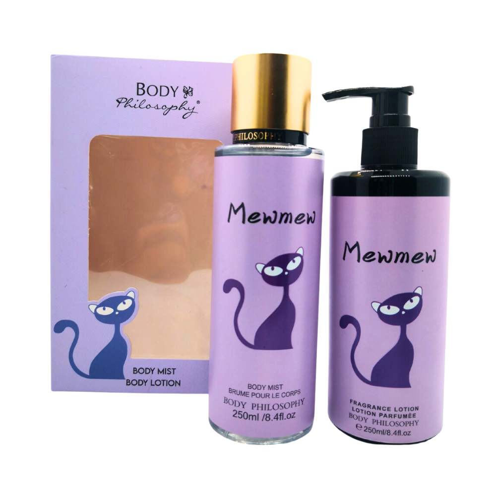 SET BODY PHILOSOPHY MEW MEW SPLASH 250ML, BODY LOTION 250ML (M)