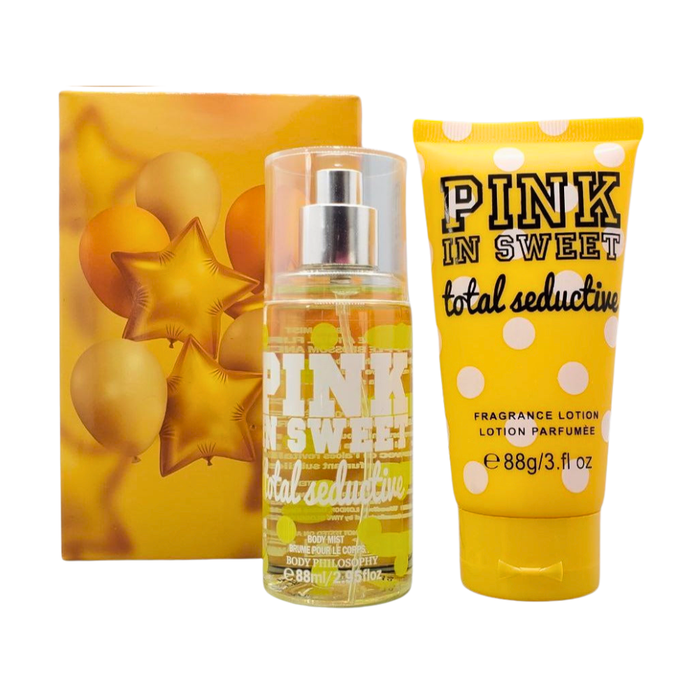 SET PINK IN SWEET TOTAL SEDUCTIVE SPLASH 88ML, BODY LOTION 88G (M)