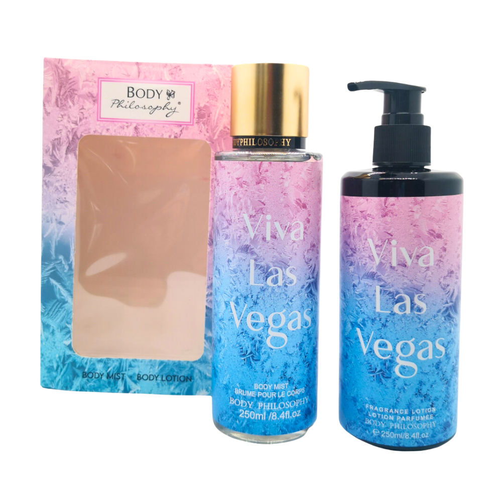 SET BODY PHILOSOPHY VIVA LAS VEGAS SPLASH 250ML, BODY LOTION 250ML (M)