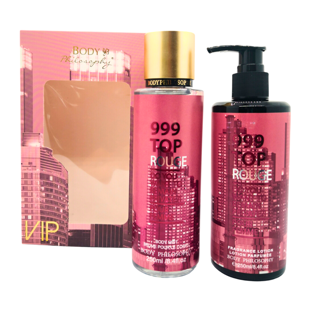 SET BODY PHILOSOPHY 999 TOP ROUGE SPLASH 250ML, BODY LOTION 250ML (M)