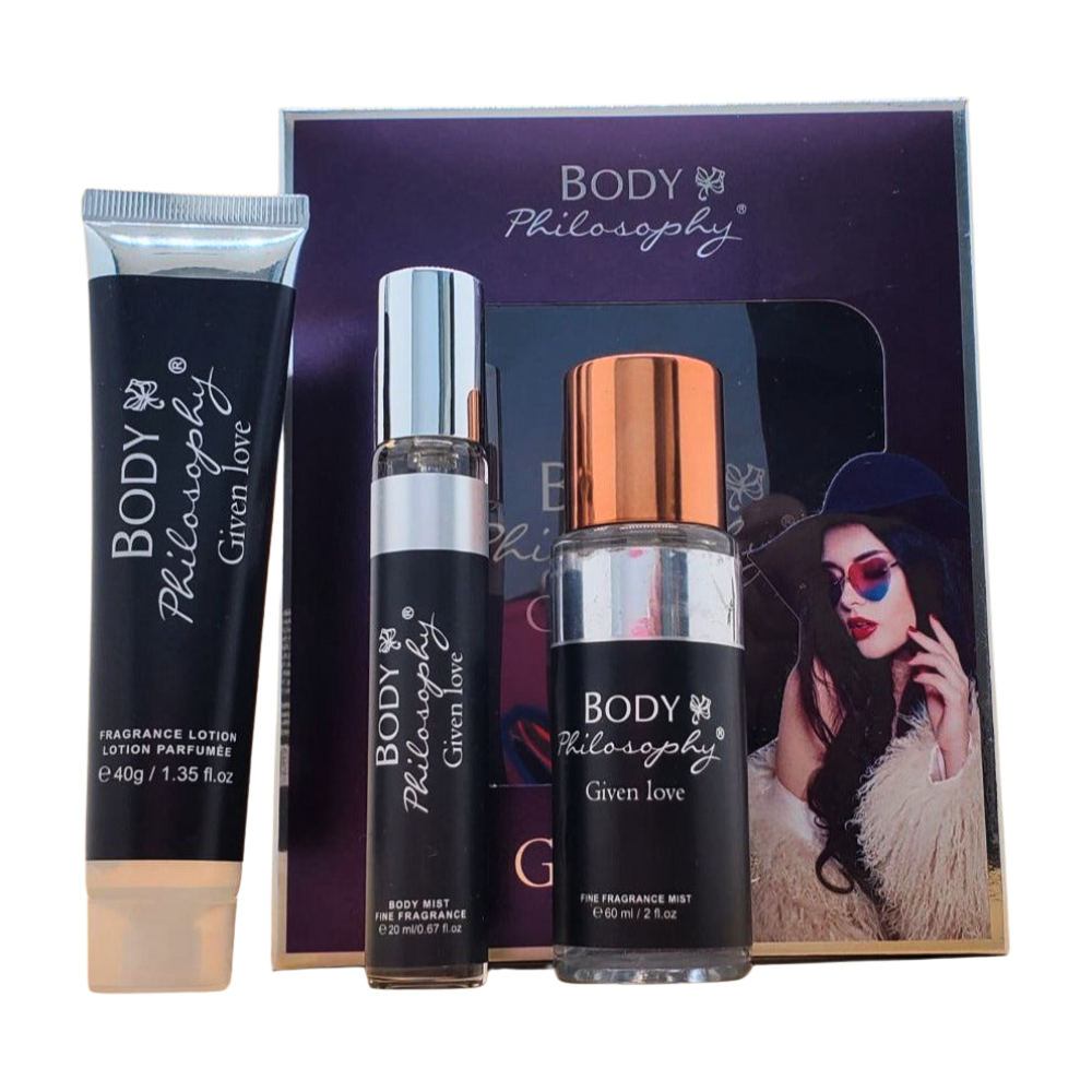 SET BODY PHILOSOPHY GIVEN LOVE SPLASH 60ML, EDP 20ML, BODY LOTION 40G (M)