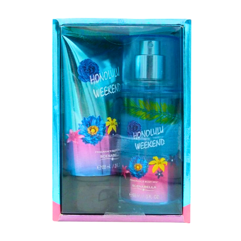 SET SCENABELLA HONOLULU WEEKEND SPLASH 88ML, BODY LOTION 88ML (M)