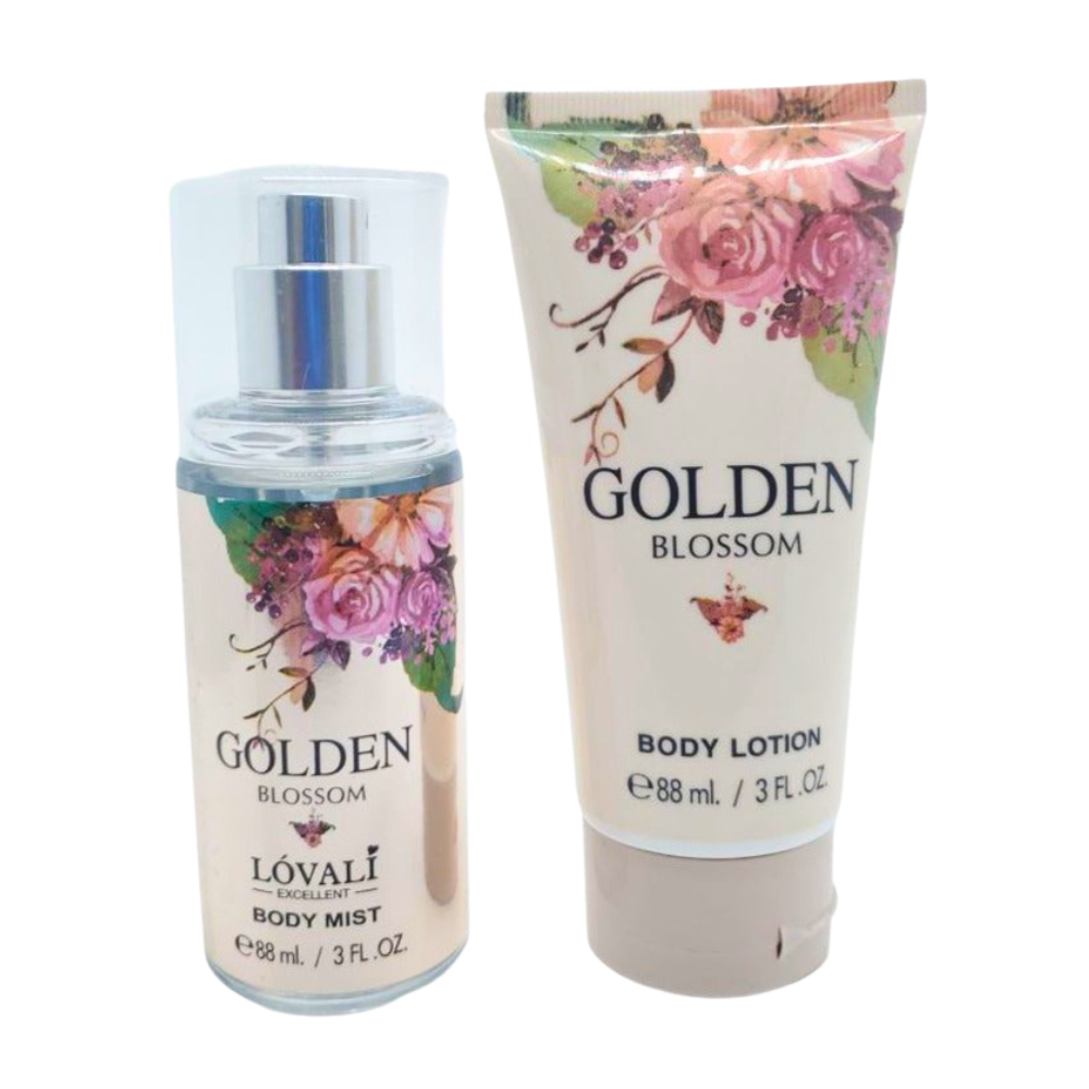 SET LOVALI GOLDEN BLOSSOM SPLASH 88ML, BODY LOTION 88ML (M)