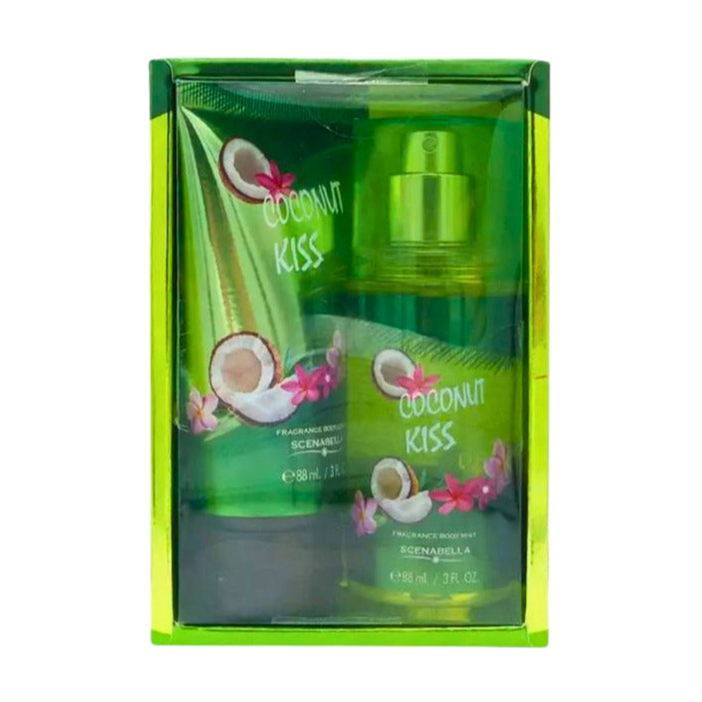 SET SCENABELLA COCONUT KISS SPLASH 88ML, BODY LOTION 88ML (M)