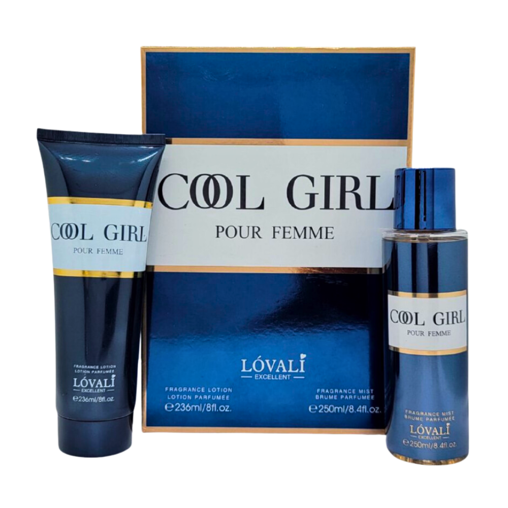 SET LOVALI COOL GIRL POUR FEMME SPLASH 250ML, BODY LOTION 236ML (M)