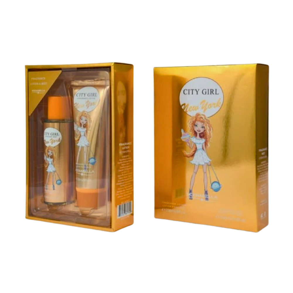 SET SCENABELLA CITY GIRL NEW YORK SPLASH 250ML, BODY LOTION 236ML (M)