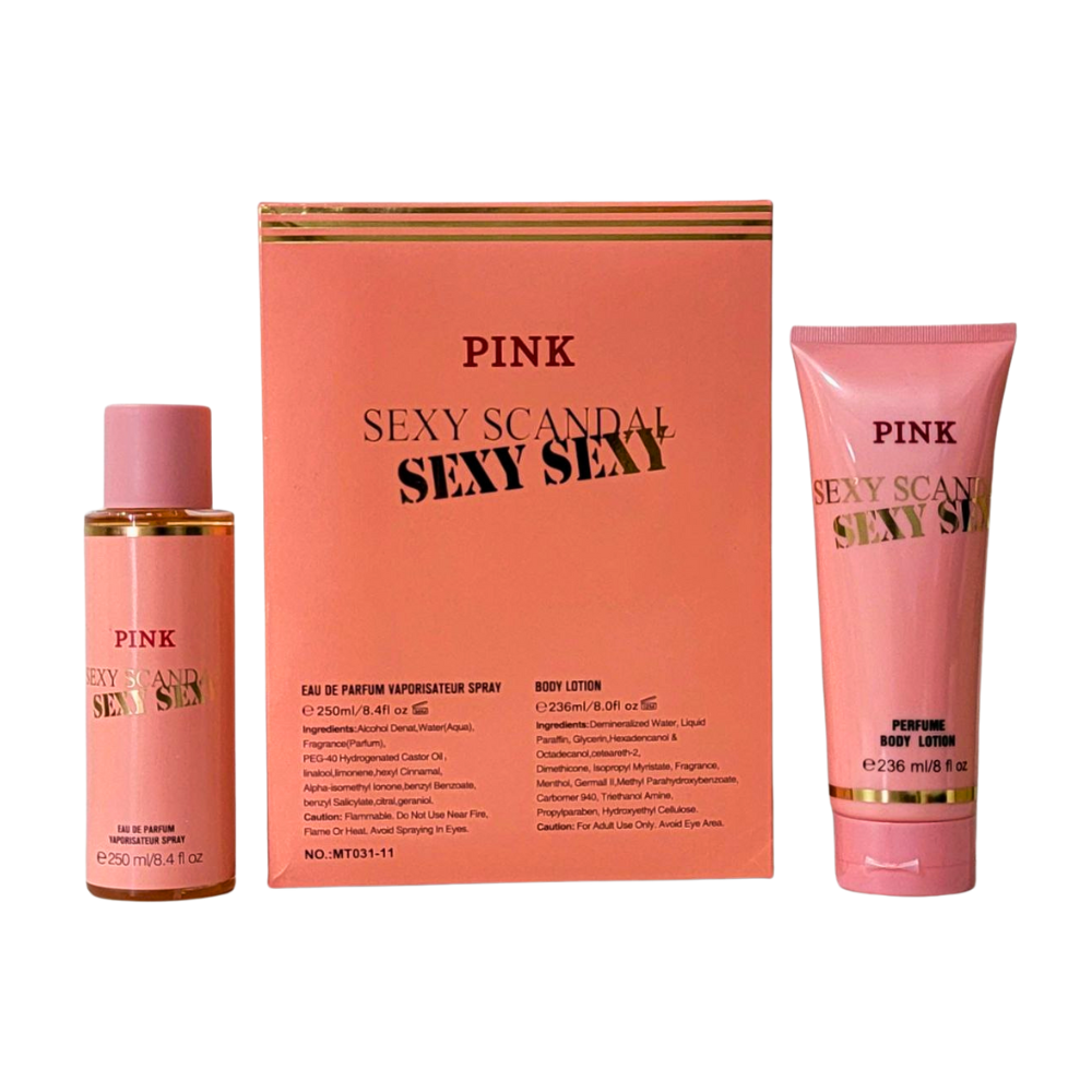 SET MYSTICAL PINK SEXY SCANDAL SEXY SEXY SPLASH 250ML, BODY LOTION 236ML (M)