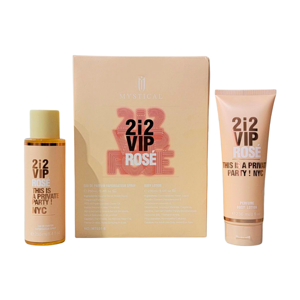 SET MYSTICAL 2i2 VIP ROSE SPLASH 250ML, BODY LOTION 236ML (M)