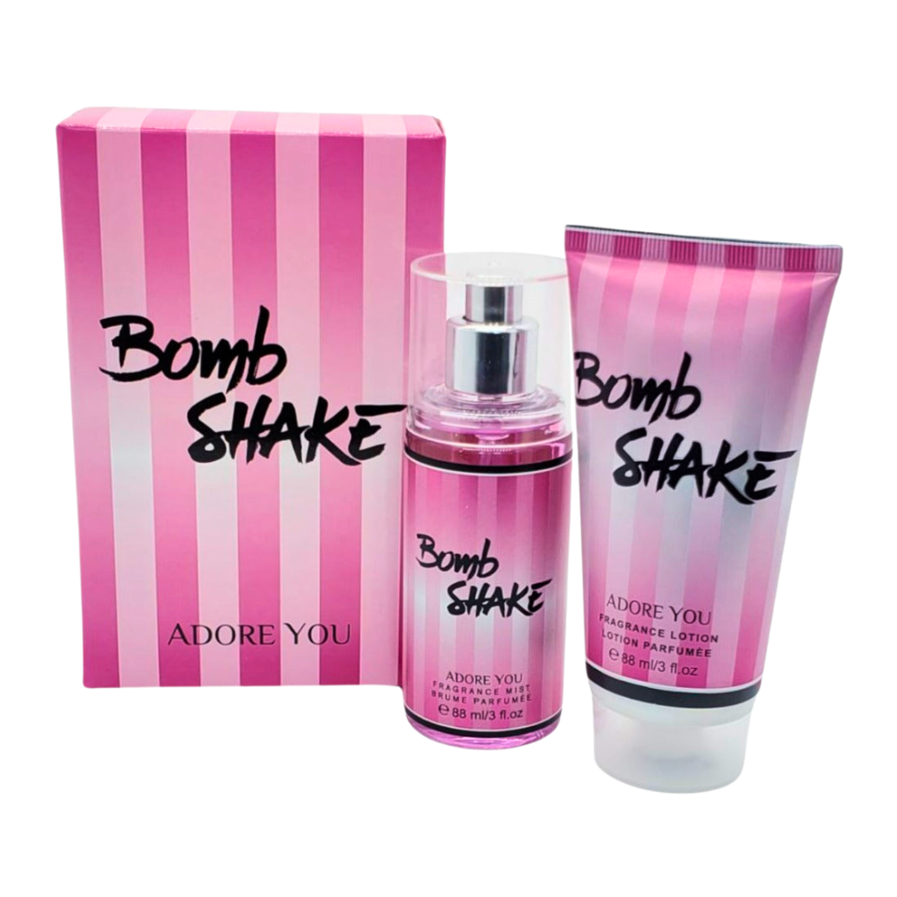 SET ADORE YOU BOMB SHAKE SPLASH 88ML, BODY LOTION 88ML (M)