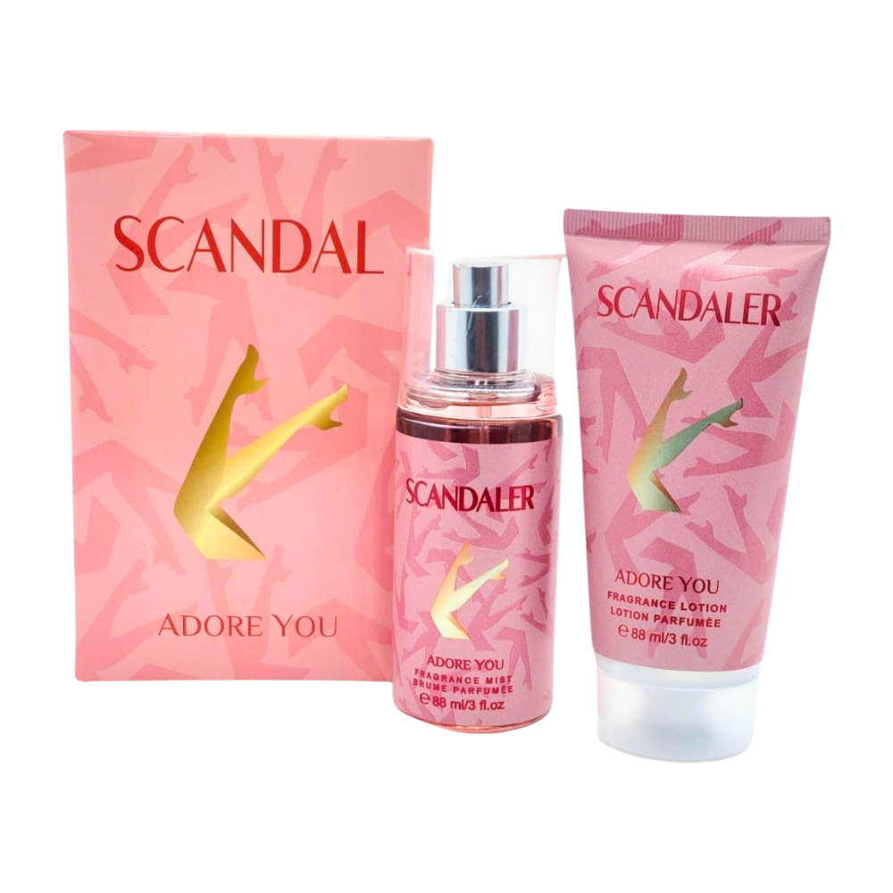 SET ADORE YOU SCANDALER SPLASH 88ML, BODY LOTION 88ML (M)