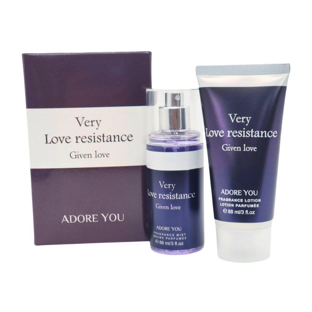 SET ADORE YOU VERY LOVE RESISTANCE GIVEN LOVE SPLASH 88ML, BODY LOTION 88ML (M)