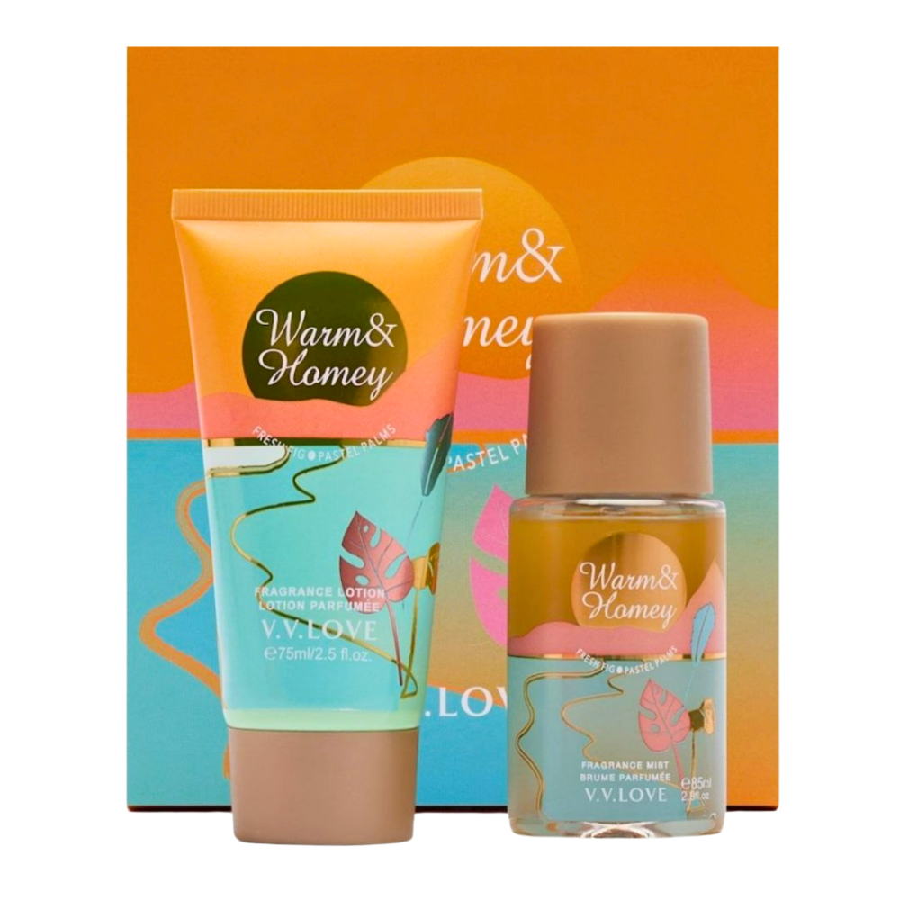 SET VV LOVE WARM & HOMEY SPLASH 85ML, BODY LOTION 75ML (M)