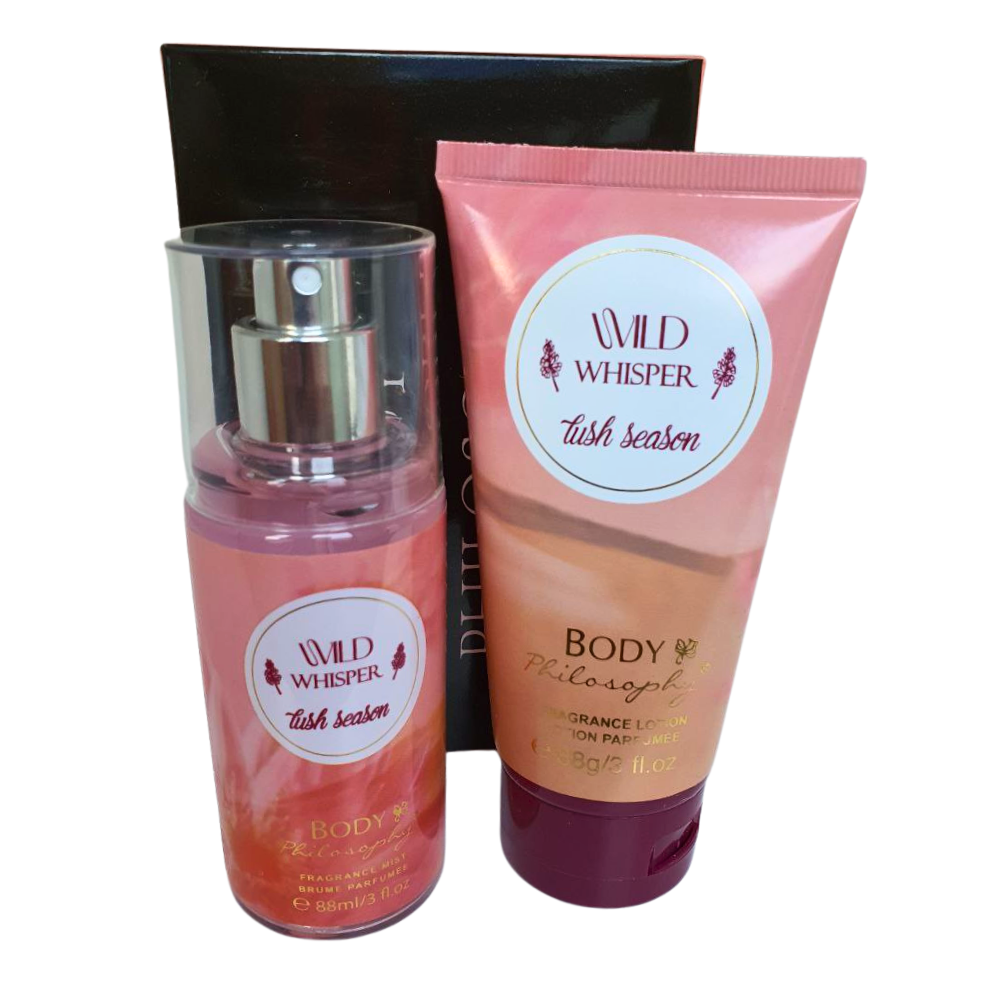 SET BODY PHILOSOPHY WILD WHISPER SPLASH 88ML, BODY LOTION 88ML (M)