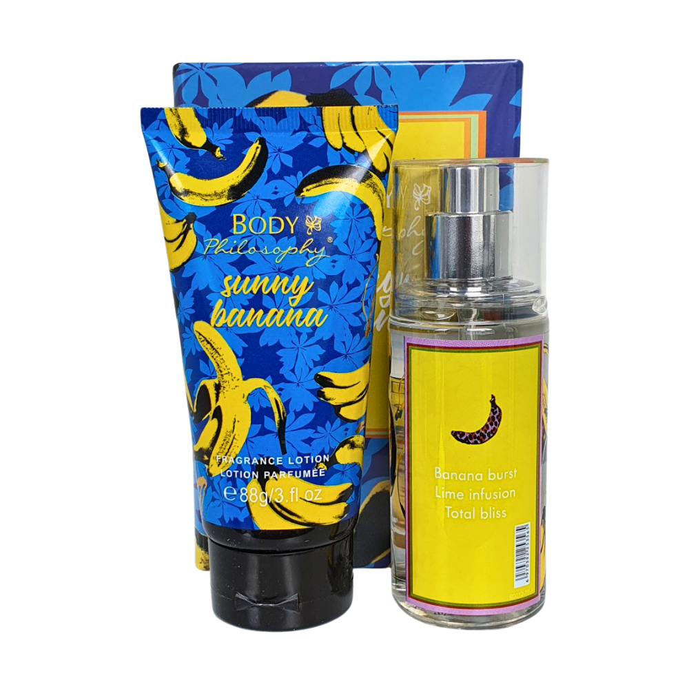 SET BODY PHILOSOPHY SUNNY BANANA SPLASH 88ML, BODY LOTION 88ML (M)