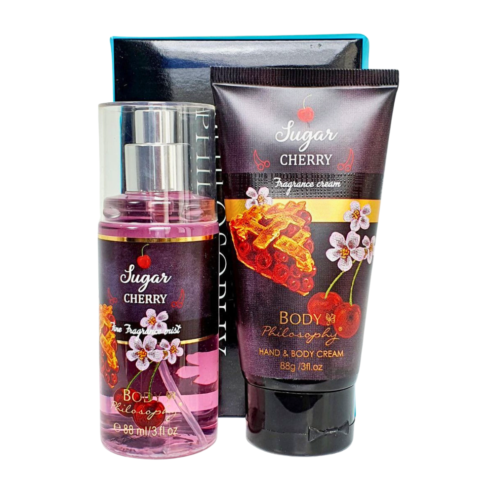 SET BODY PHILOSOPHY SUGAR CHERRY SPLASH 88ML, BODY LOTION 88ML (M)