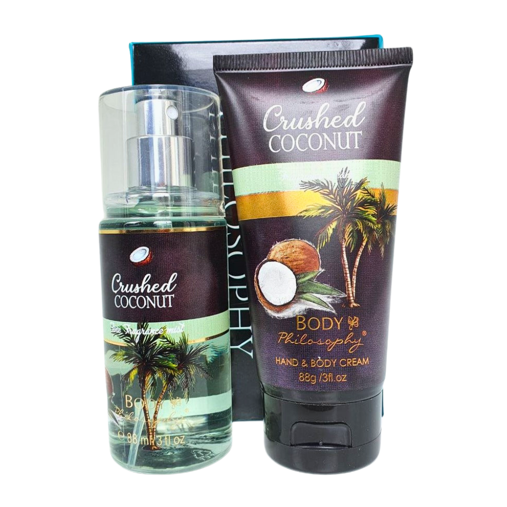 SET BODY PHILOSOPHY CRUSHED COCONUT SPLASH 88ML, BODY LOTION 88ML (M)