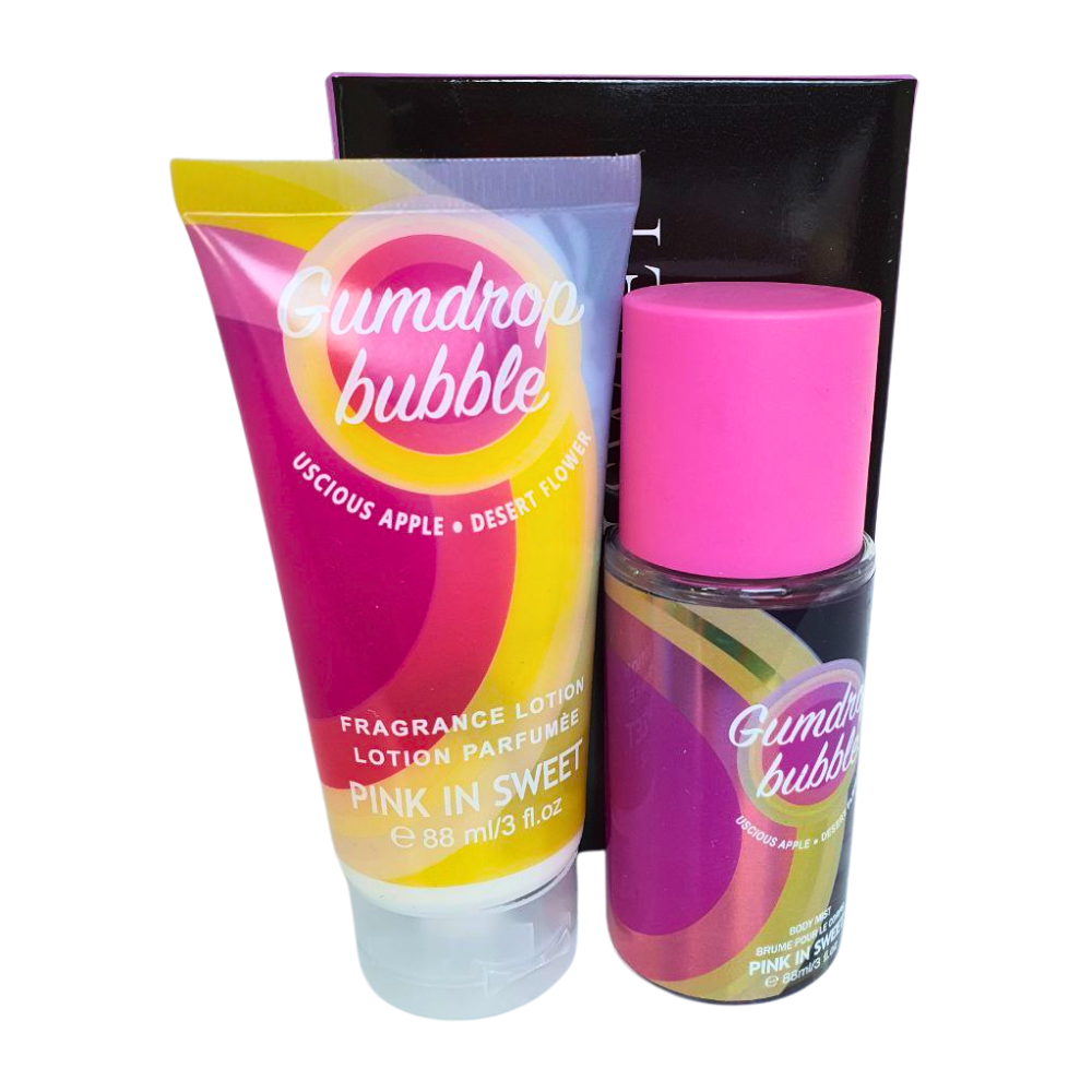 SET PINK IN SWEET GUMDROP BUBLLE SPLASH 88ML, BODY LOTION 88ML (M)