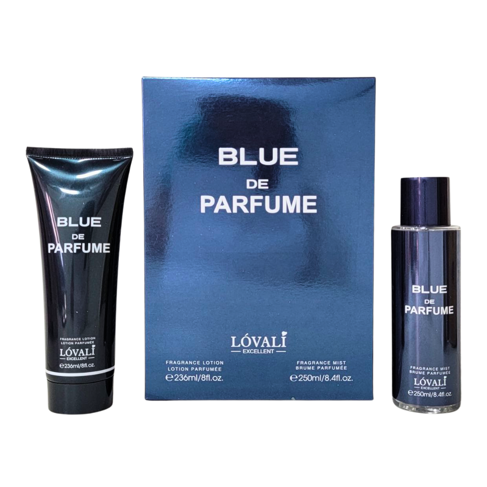 SET LOVALI EXCELLENT BLUE DE PARFUME BODY LOTION 236ML, SPLASH 250ML (H)