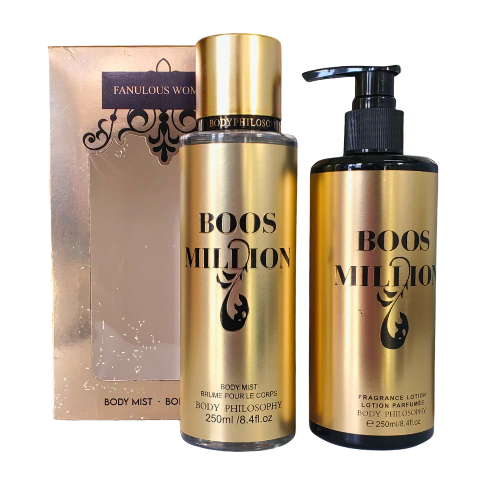 SET SPLASH ECONOMICO FANULOUS WOMEN BOOS MILLOS SPLASH 250ML, BODY LOTION 236ML (M)