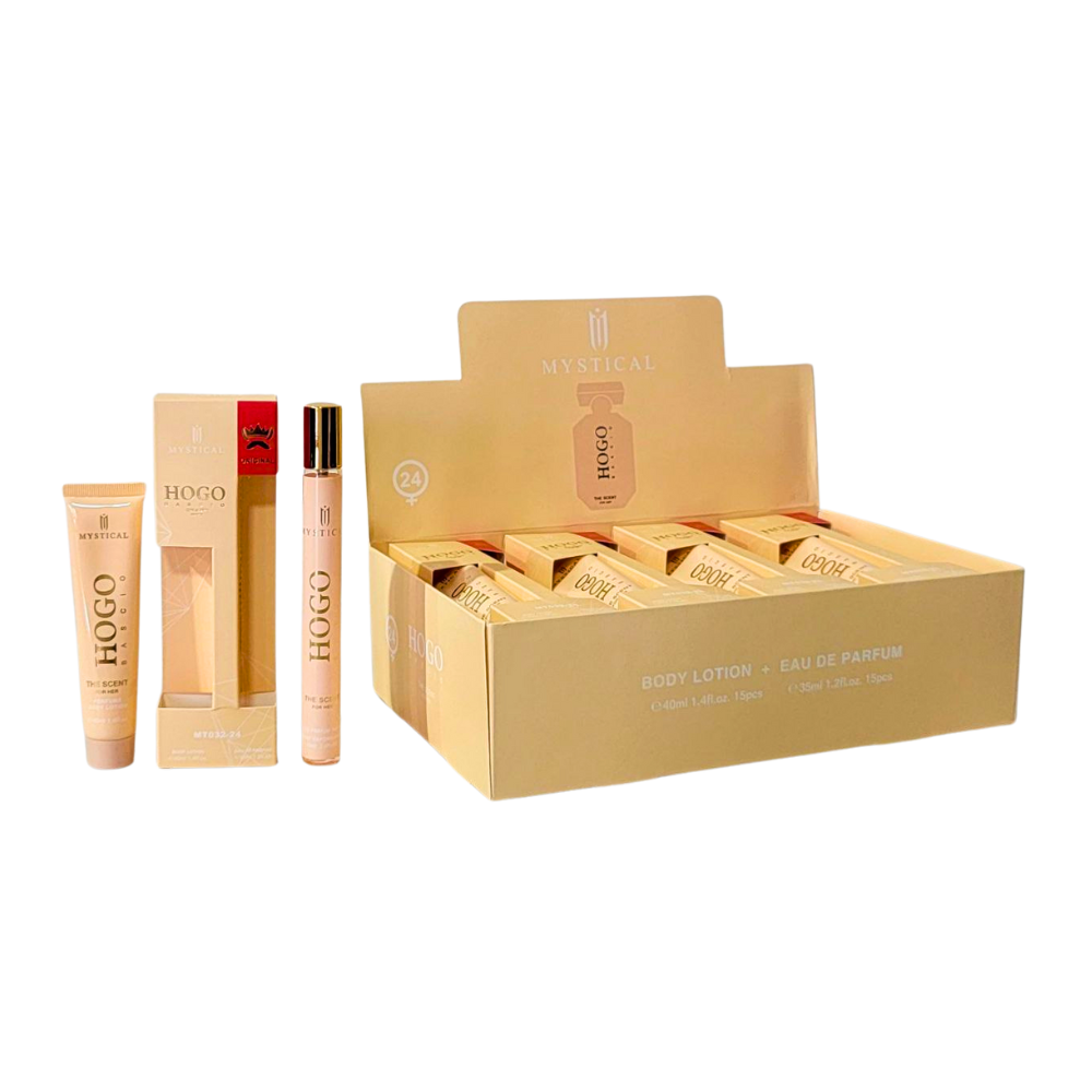 SET PERFUME EN TUBO PARA DAMA MYSTICAL 24 HOGO BASCIO THE SCENT EDP 35