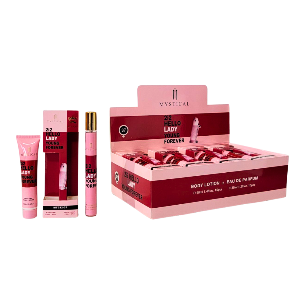 SET PERFUME EN TUBO 2i2 HELLO LADY YOUNG FOREVER EDP 35ML, BODY LOTION 40ML (M)