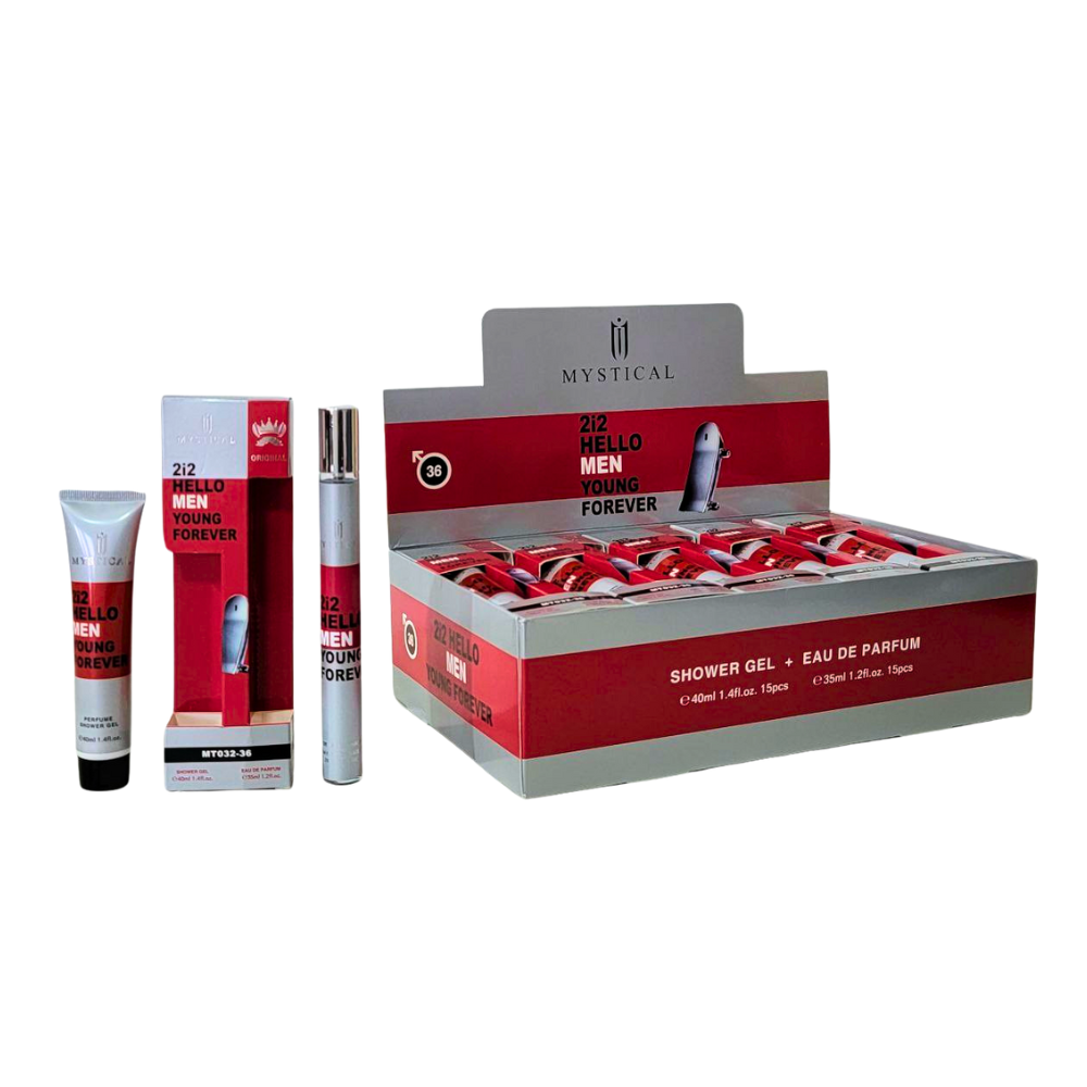 SET PERFUME EN TUBO 2i2 HELLO MEN YOUNG FOREVER EDP 35ML, SHOWER GEL 40ML (H)