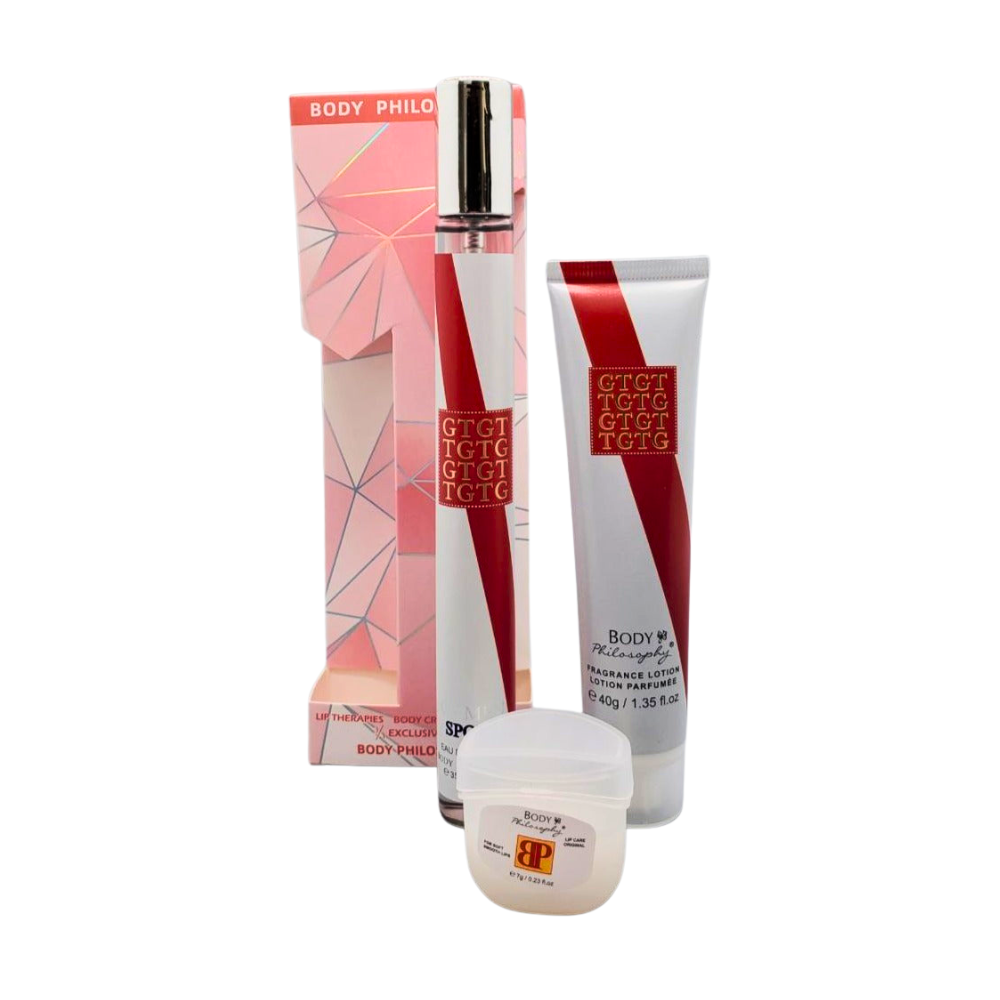 SET PERFUME EN TUBO PARA DAMA BODY PHILOSOPHY GTGT SPORT FOR WOMEN EDP 35ML, BODY LOTION 40G, VASELINA 7G (M)