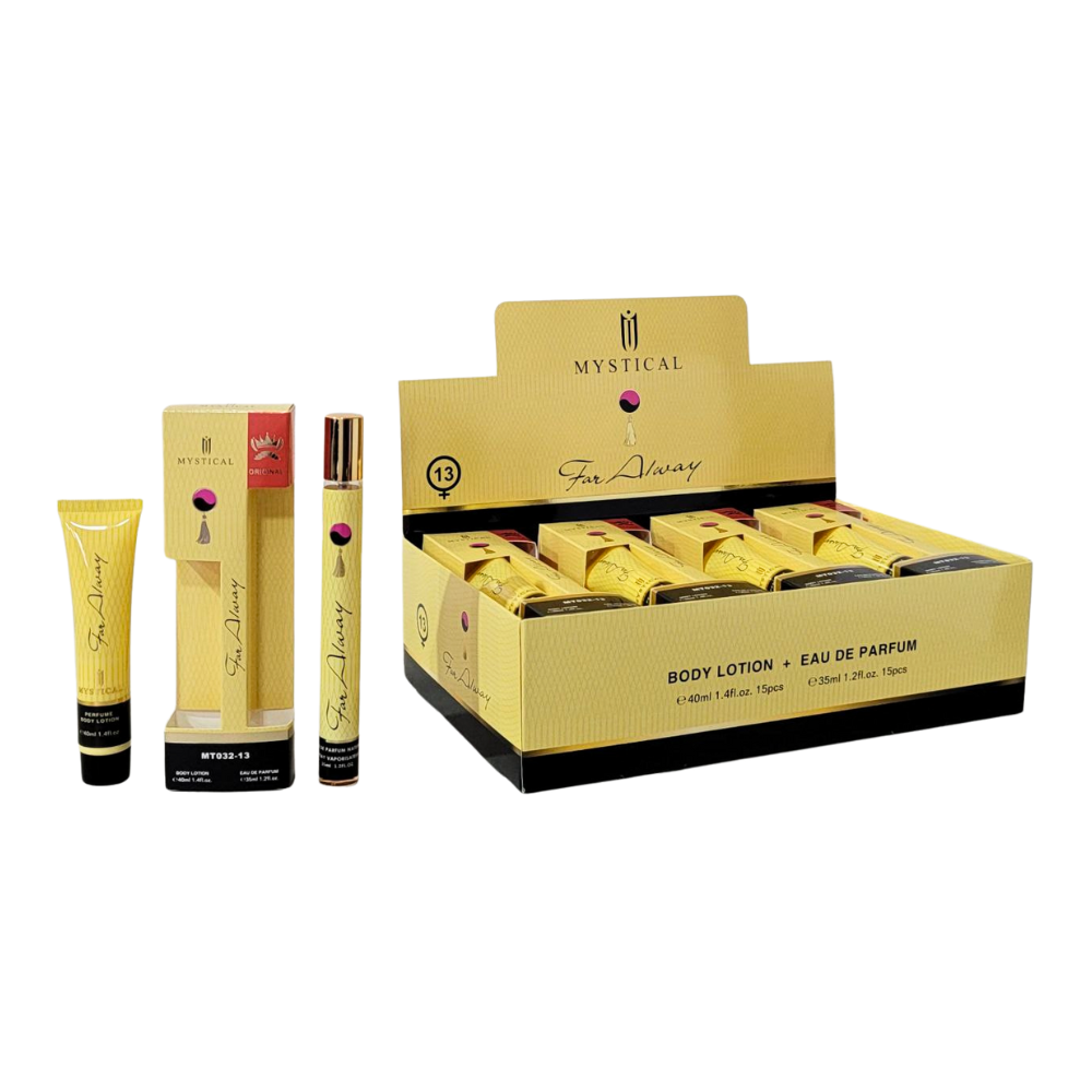 SET PERFUME EN TUBO PARA DAMA MYSTICAL FOR ALWAY 13 EDP 35ML, BODY LOTION 40ML (M)