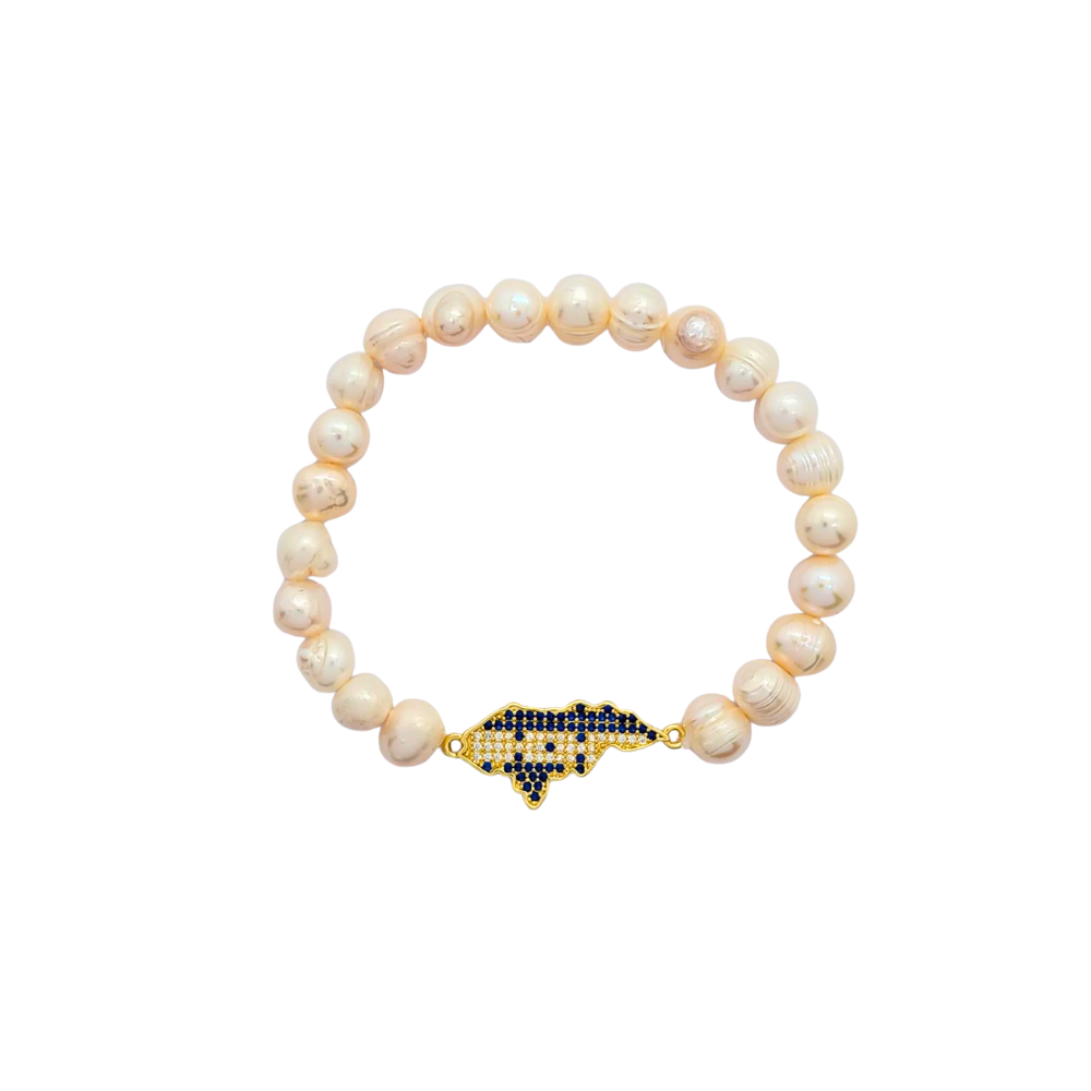 EPULD563$1 PULSERA FORMA HONDURAS DE PERLA ENCHAPE 18K