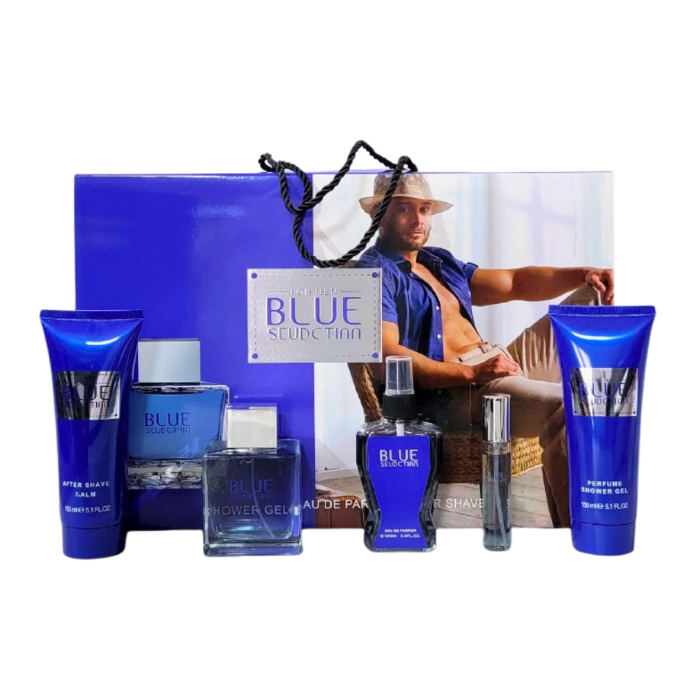 SET BLUE SEUDCTIAN EDT 100ML, EDT 15ML, SPLASH 100ML, BODY LOTION 150ML, SHOWER GEL 150ML (H)