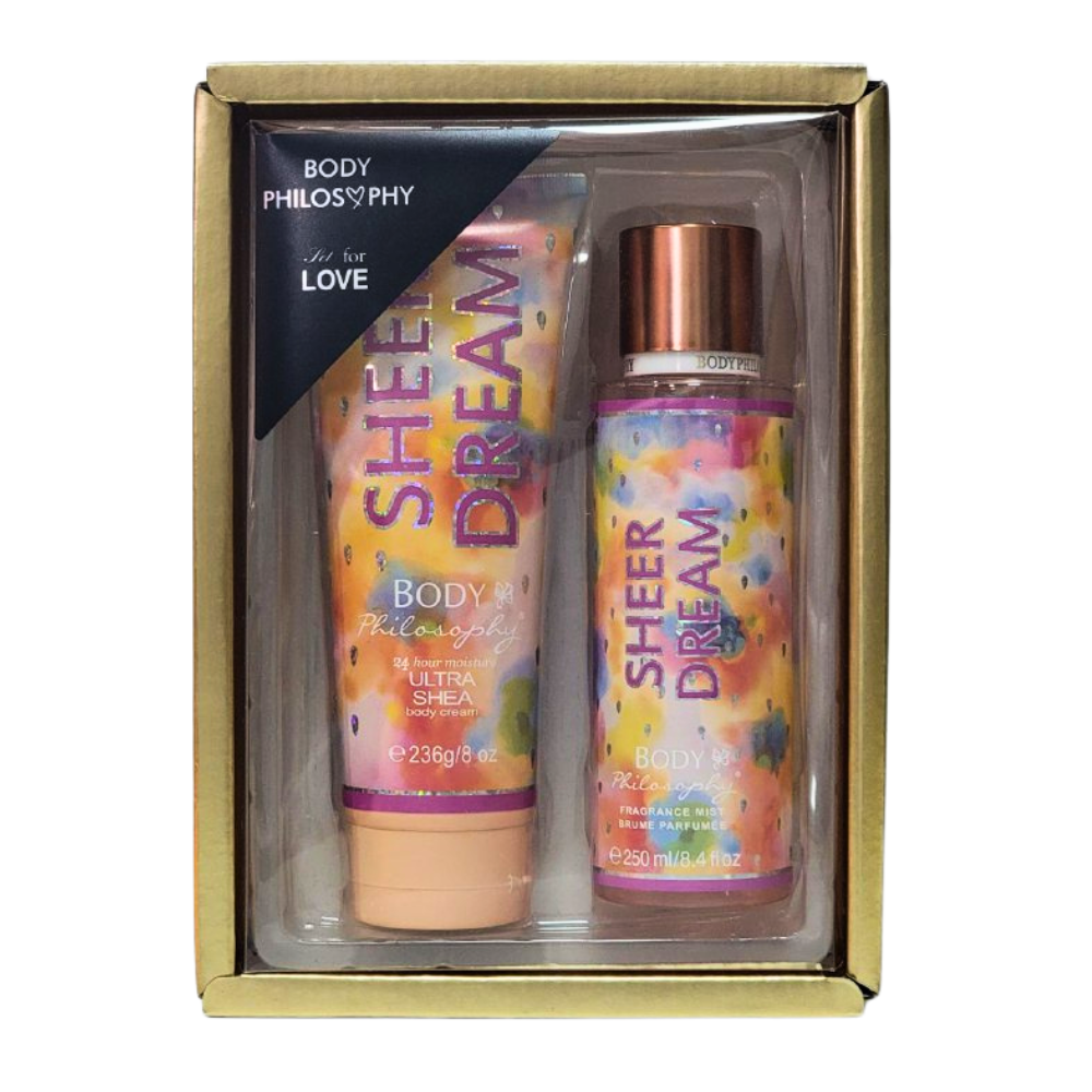 SET BODY PHILOSOPHY SHEER DREAM SPLASH 250ML, BODY LOTION 236ML (M)