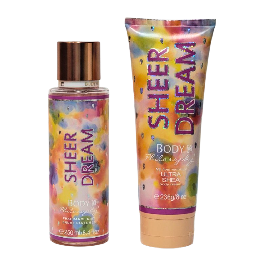 SET BODY PHILOSOPHY SHEER DREAM SPLASH 250ML, BODY LOTION 236ML (M)