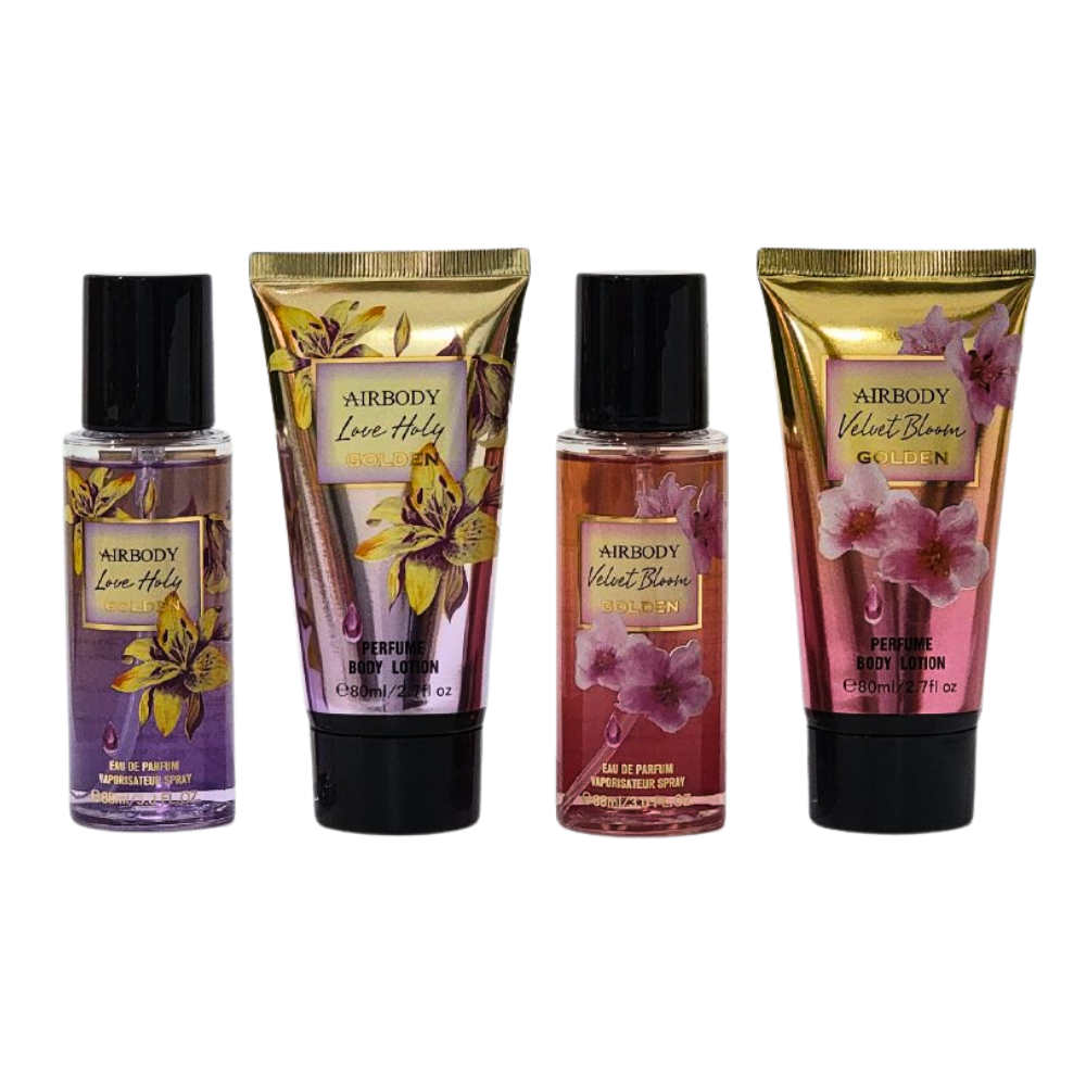 SET AIRBODY LOVE HOLY GOLDEN,VELVET BLOOM GOLDEN SPLASH SPLASH 88MLX2, BODY LOTION 80MLX2 (M)