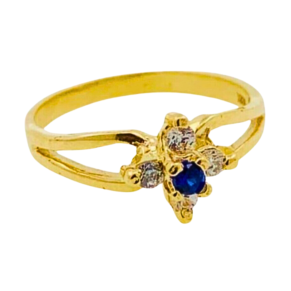 OANI193 FORMA FLOR JOYA CENTRO AZUL