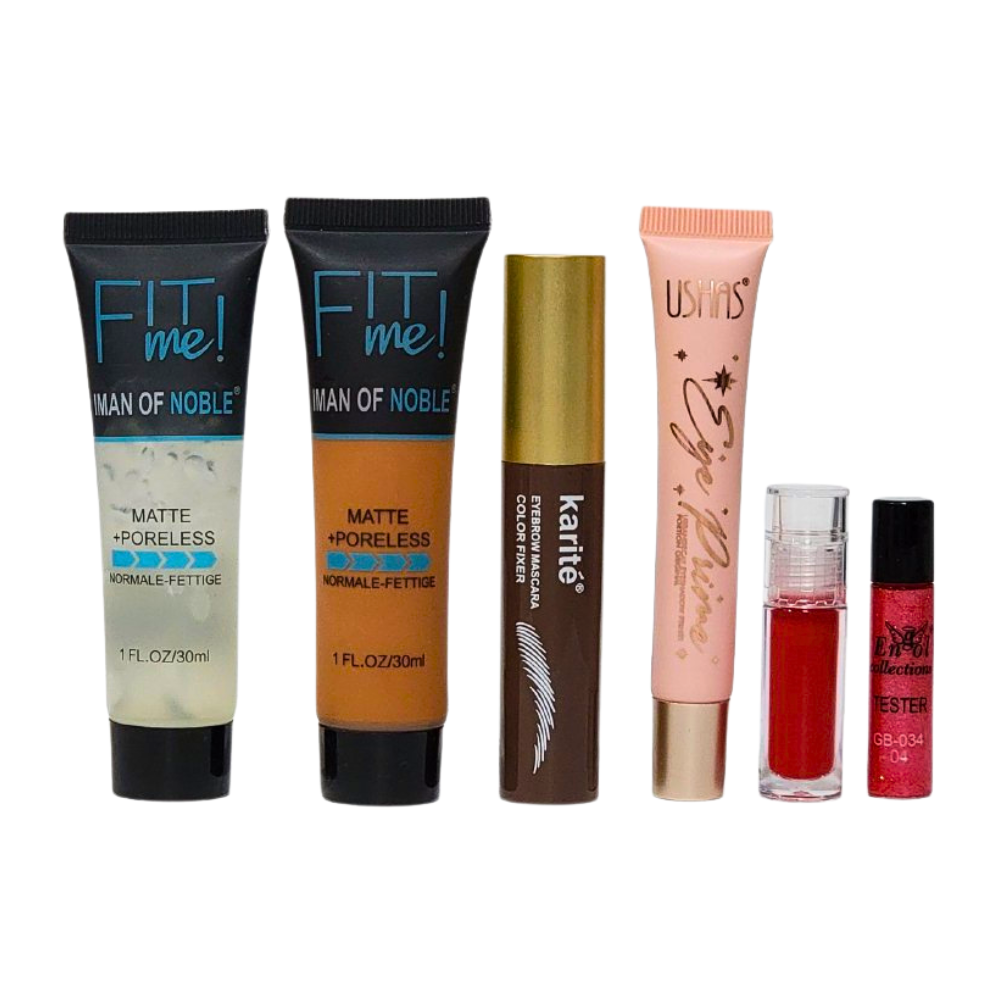 OFERTA DE 5 PIEZAS MAS 1 GRATIS DE MAQUILLAJE, PRIMER, BASE, MASCARA P, image size:1000x1000