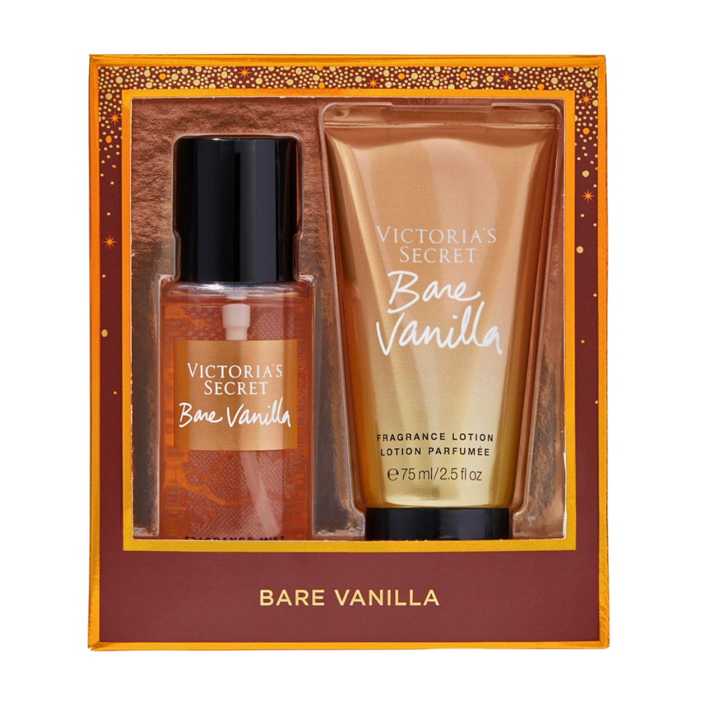 SET VICTORIAS SECRET BARE VANILLA SPLASH 75ML, BODY LOTION 75ML (M)
