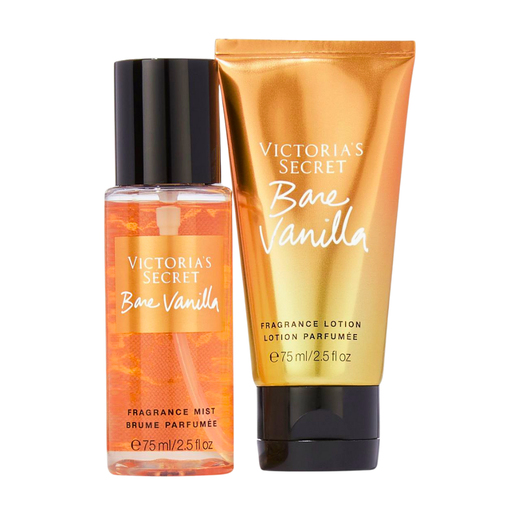 SET VICTORIAS SECRET BARE VANILLA SPLASH 75ML, BODY LOTION 75ML (M)