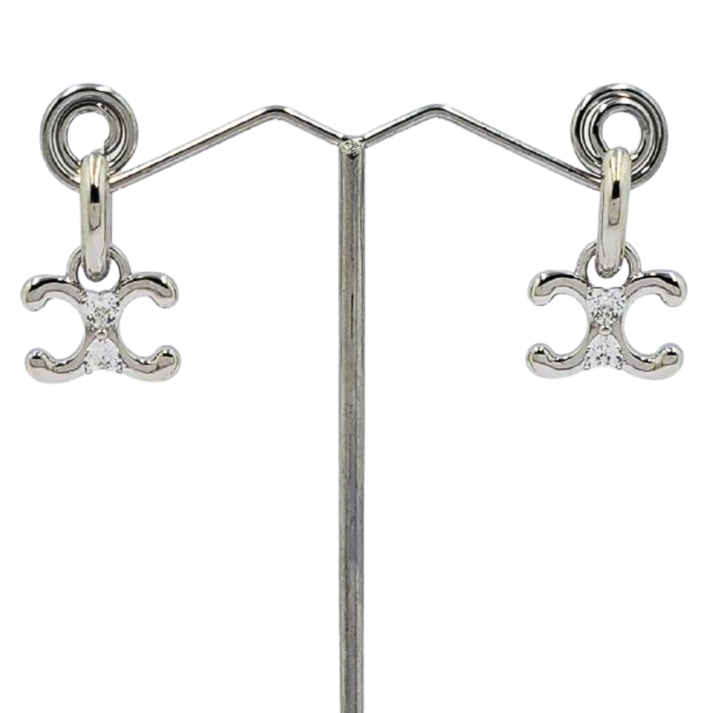 EARGO1620$1 FORMA EQUIS Y CORAZONES CIRCON