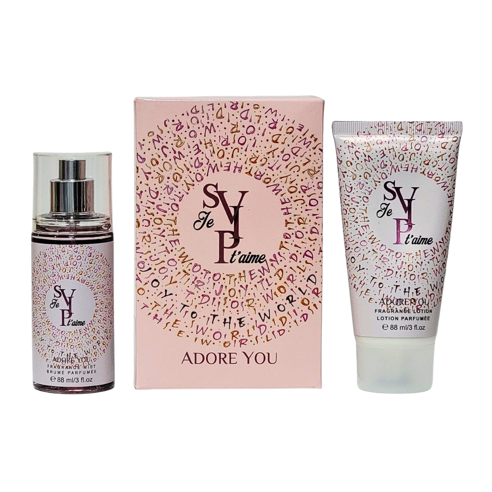 SET DE SPLASH PARA DAMA ADORE YOU SVIP TE TAIME SPLASH 88ML, BODY LOTION 88ML (M)