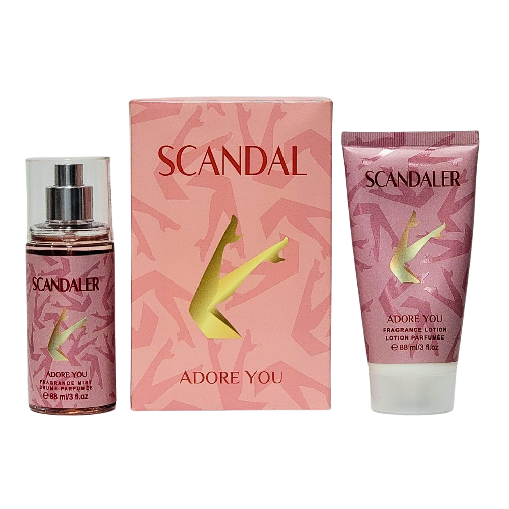 SET DE SPLASH PARA DAMA ADORE YOU SCANDALER SPLASH 88ML, BODY LOTION 88ML (M)
