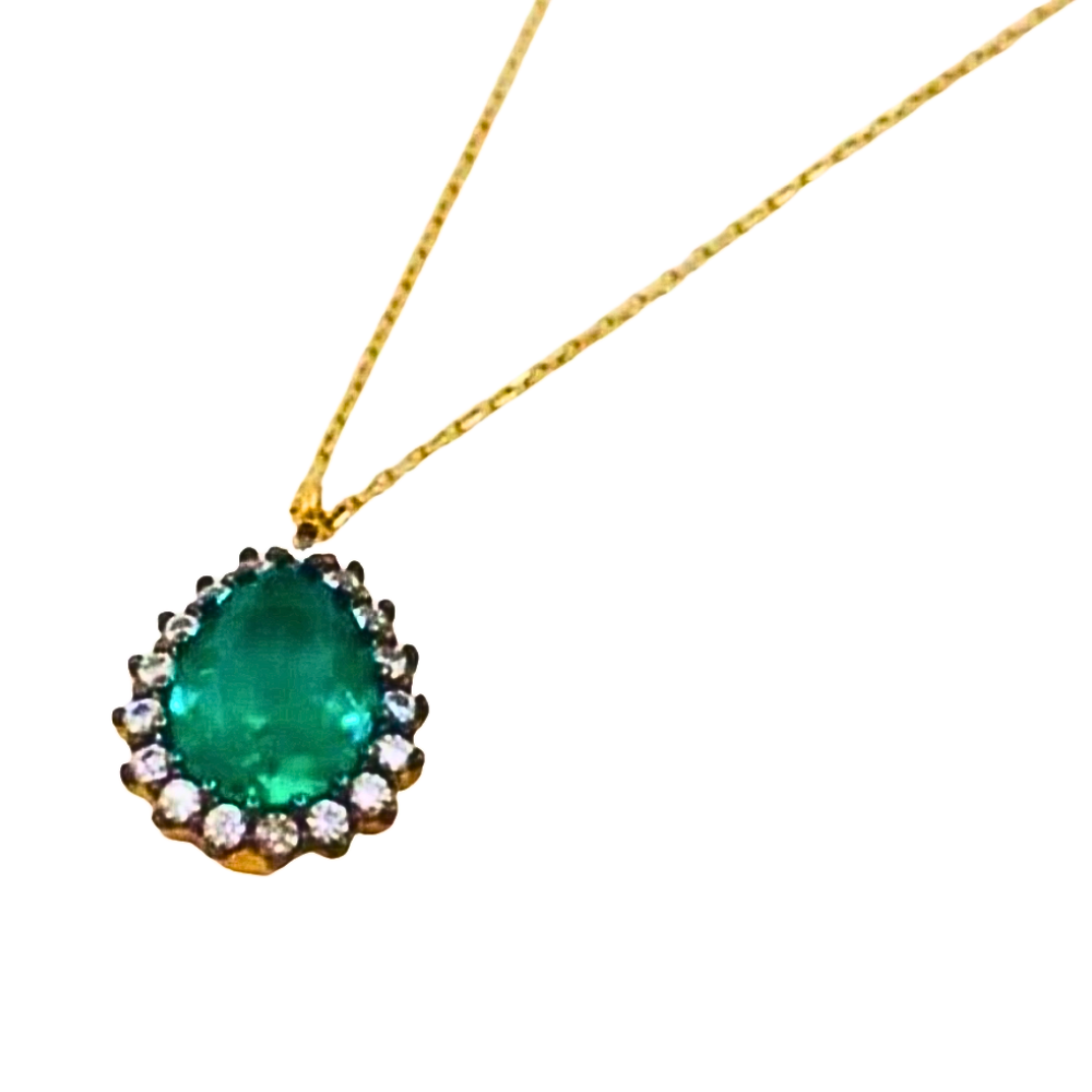 ODIJE199 FORMA JOYA VERDE CON CIRCONES