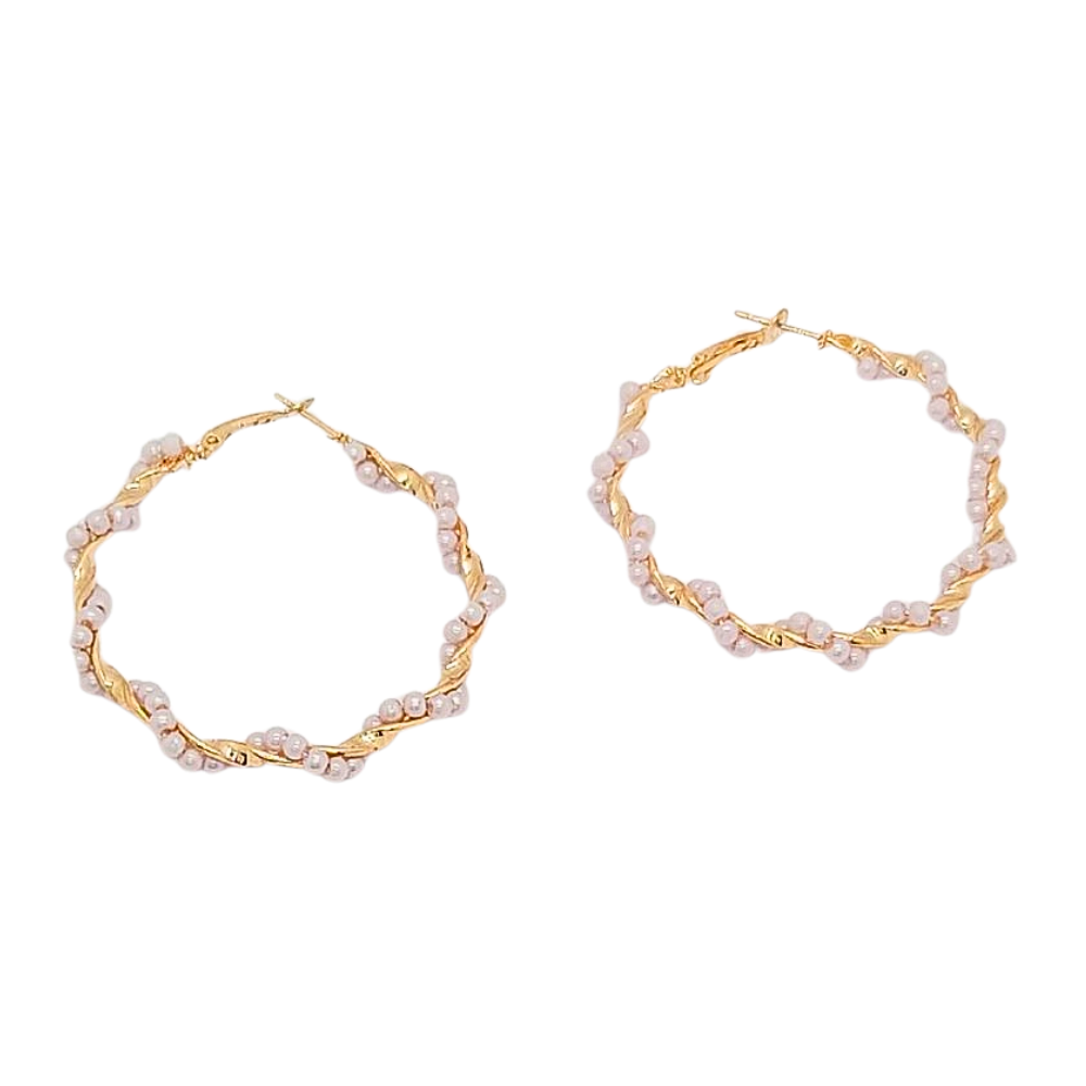 EARGO1714 FORMA ENROLLADO CON PERLAS